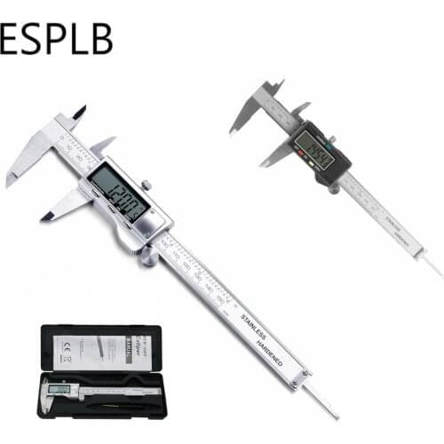 ESPLB Stainless Steel Caliper Electronic LCD Digital Vernier Scale Caliper 6 inch 6'' 150mm Measuring Tool Calipers