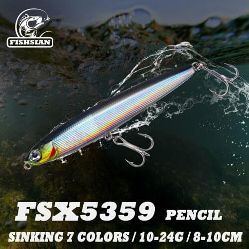 FISHSIAN 2020 Pencil Sinking Fishing Lure Weights 10-24g Bass Fishing Tackle Fishing Saltwater Lures Fish Bait Trolling Lure