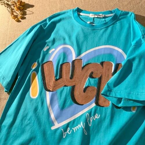 Summer T Shirt Women Heavy Cotton Short Sleeve T-shirt Girl Sweethearts Girlfriends Garment 2021 Harajuku Tshirt WBX7861