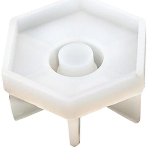 Gypsum Candlestick Silicone Mold Hexagonal Candlestick Marbled Road Long Candle Holder DIY Scented Candle Home Decoration
