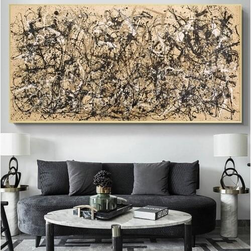 Famous Artwork Jackson Pollock Abstract Autumn Canvas Painting Posters and Prints Wall Pictures for Home Decor Unframed