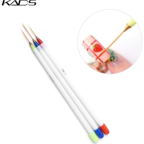 KADS 3pcs/set Acrylic Nail Art Builder Brush Drawing Pen Nail Brush Kit Painting Tools Design Nail Art
