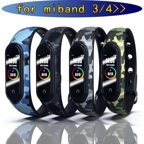 Camouflage Bracelet for Xiaomi Mi Band 4 Strap Silicone Printing Flowers Strap Miband 3 Accessories for Xiaomi Miband 4 NFC Band