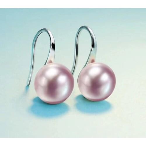 Korean gold-plated and color retaining temperament hook high grade imitation shell 10 mm bright pearl earrings and womens ear a