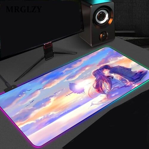 Sword Art Online Mouse Pad RGB 350x900MM Gaming Accessories Computer Large Rubber Carpet with Backlit Play CS GO LOL Desk Mat