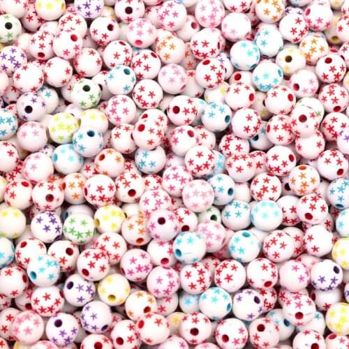 100Pcs 8-23mm Round Mixed Multiple Color Acrylic Bead Loose Bead Handcarft Jewelry Making DIY Bracelet Necklace Jewelry Finding