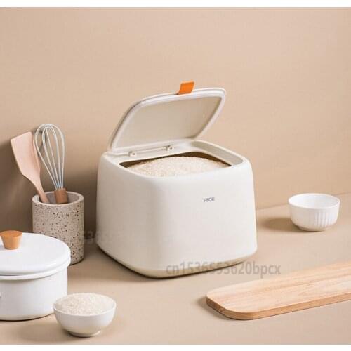 Kitchen Plastic 10Kg Rice Grain Storage Box Bucket Sealed Moisture-proof Large Pet Food Storage Container Mildew Anti-Oxidation