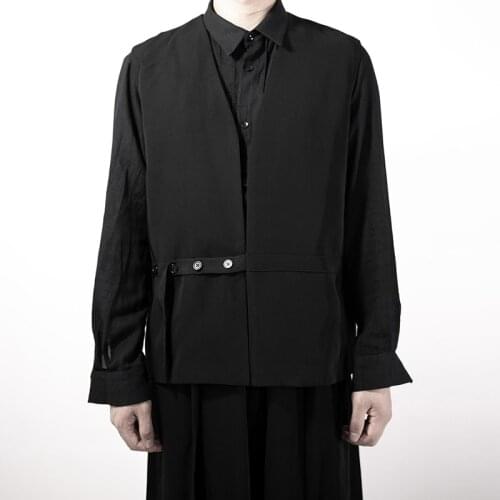 Big size baggy mens wear 2021 Original design of simple male waistcoat with loose and minimalist personality