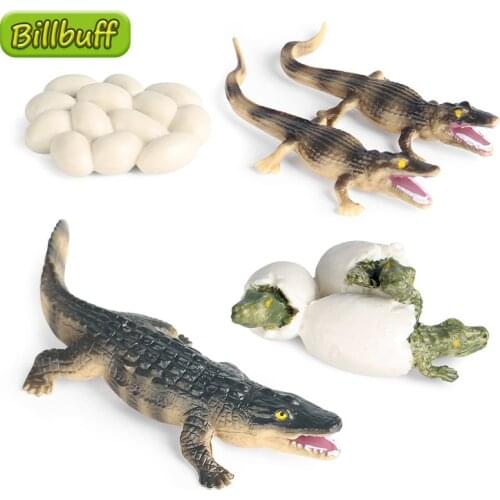 Mini New Simulation Wilds Animals ABS Crocodile Cubs Action Figures Collection Miniature Cognition Educational Toys for Children