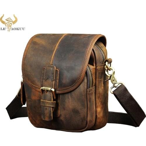 Fashion Leather Multifunction Travel Crossbody Satchel Messenger Bag Design Cigarette Case 6" Phone Pouch Waist Belt Bag 1168
