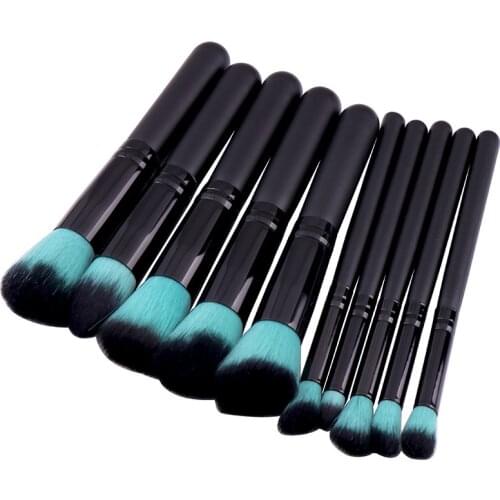 10pcs Rainbow Makeup Brushes Set Synthetic Wool Professional Foundation Brush Set Shade Eyelash Brushes Makeup Contour Kit