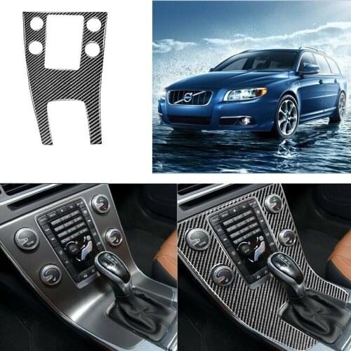 Carbon Fiber Central Console Gear Shift Panel Trim Fit For Volvo S60 V60 2012-2018