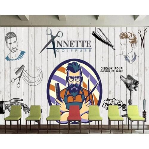 Beibehang Custom wallpaper mural 3D wall cloth wallpaper original barber shop international salon hair salon background wall