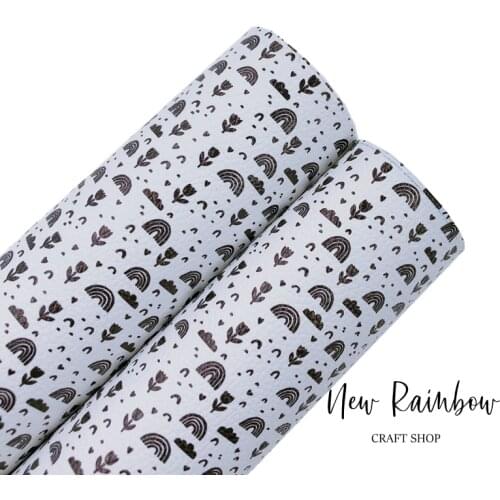 NewRainbow 30x22cm/A4 Funky Black White Pu Fuax Leatherette 1.0mm for Making Bows, Crafts, Accessories, Earrings