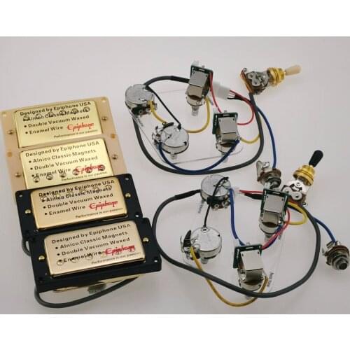 New Epi Guitar Pickups LP Standard Humbucker Pickups 4C with Pro Wiring Harness