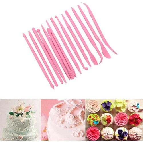 Plastic Sculpture Tools 14 Pcs Mini Sculpting Fondant Flower Model Carving Group Caver Soft Pottery Clay Shaping Pen