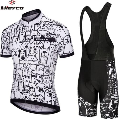 Pro Cycling Jersey White Cat Summer Bicicleta De Montaña Clothing MTB Maillot Ciclismo Quick Dry Short Sleeve Racing Mens Wear