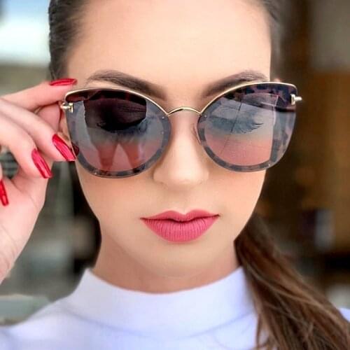New Luxury Brand Sunglasses For Women Stylish Fashion Ladies Sun Glasses Cat Eye Designer Shades