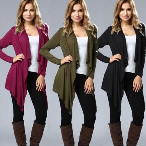 Zoulv Loose Irregular Cardigan Sun Protection Blouse Cotton Solid Clothing Women Spring Autumn Long Sleeve Bat Cardigan