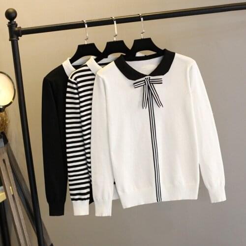 Women Basic Shirts Knit Shirts Stripe Women Shirts Long Sleeve Women Stripe Shirt