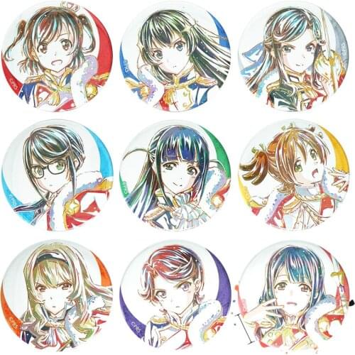 Girls' Opera Revue Starlight Anime Badge Maya Karen Hikari Kagura Junna Hoshimi Mahiru Claudine Metal Badge Brooch Pins