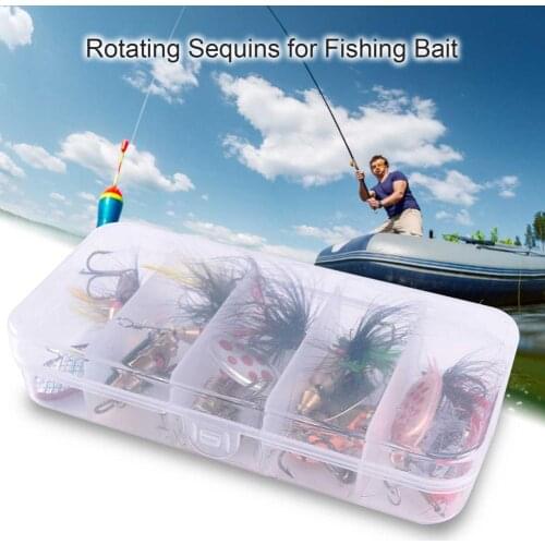 10Pcs Boxed Rotating Spoon Kit Lure Fishing Lures Artificial Baits Spinning Fishing Kit In Box Spoon Fishing Kits Bait Hooks