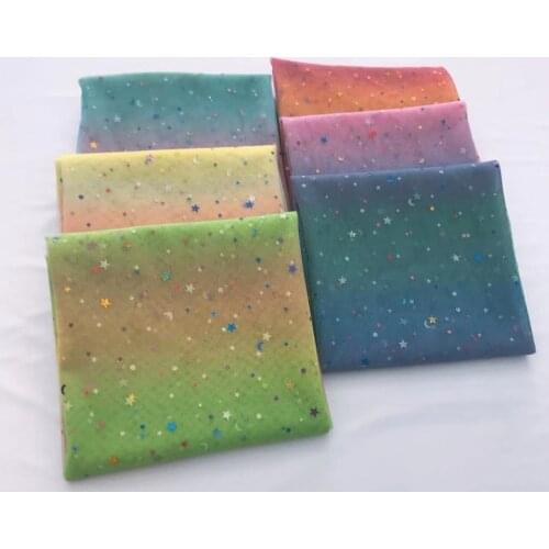 150cm Wide Rainbow Gradient Tulle Fabric Sewing Baby Shower Tutu Skirt Princess Dress Wedding Party Decor African Mesh Fabric