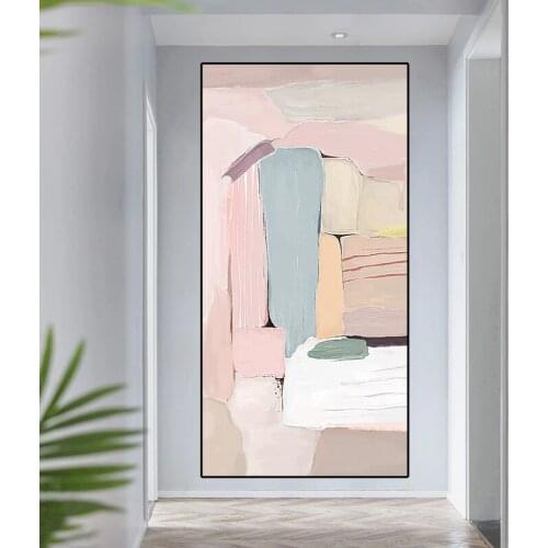 Abstract Posters and Prints Home Decor Nordic Canvas Painting Watercolor Blue Pink Wall Art Pictures for Living Room Bedroom