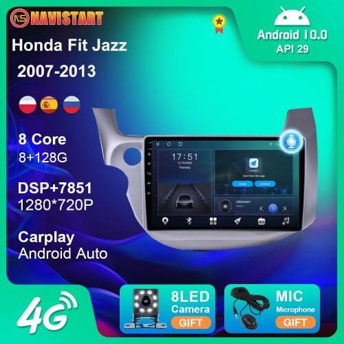 Android 10 Car Radio For Honda Fit Jazz 2007-2013 Multimedia Audio Stereo Video No CD Player GPS Navigation 2 Din Carplay BT 4G
