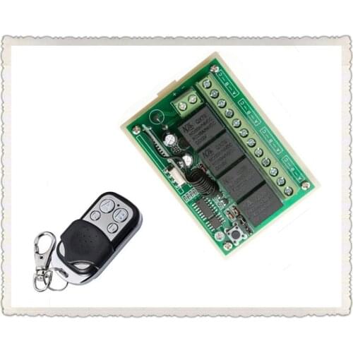 NEW DC12V 4CH 10A Radio Controller RF Wireless Push Remote Control Switch 315 MHZ 433 MHZ teleswitch Transmitter + Receiver