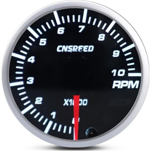 CNSPEED 2Inch 52mm 12V Car Auto Tachometer 0-10000 RPM Gauge LED 10-Color Auto Tachometer Auto Car Gauge/Car Meter