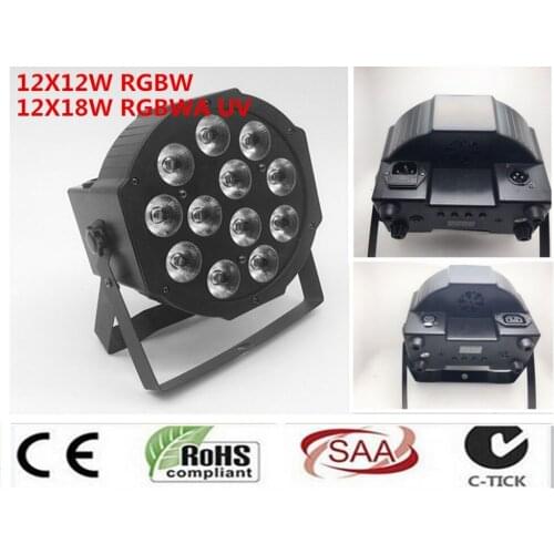 CREE RGBWA UV 12x18 W LED Flat SlimPar Quad Luce 6in1 LED DJ Wash Stage Light dmx luce della lampada 6/10 channes