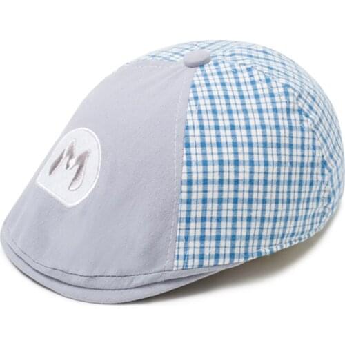 Kids Beret Caps Spring Summer Toddler Boy Baby Baseball Cap Cotton Plaid Children Gentleman Hats Outdoor Unisex Girl Sun Hat