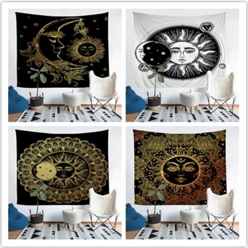 Home Decor Bohemian Tapestry 3D Sun God Moon Tapestry Yoga Mat Bed Sheets 200*150 Hippie Wall Hanging Blanket Wall Carpet
