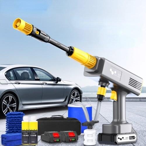 Home Wireless Car Wash Machine Car Portable Charge Mode High Pressure Water Gun Lithium Battery Water Pump Cleaning Artifact