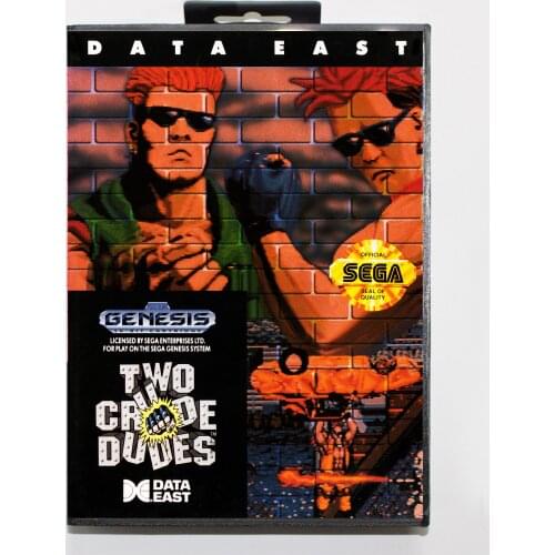 Two Crude Dudes with Retail Box 16bit MD Game Card For Sega Mega Drive/ Genesis
