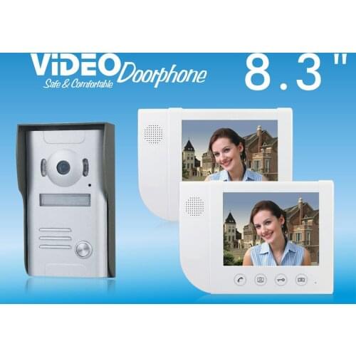 ZHUDELE Home security doorbell 8.3" video door phone metal die-casting ,waterproof explosion-proof 700TVLine HD IR camera 1 V 2