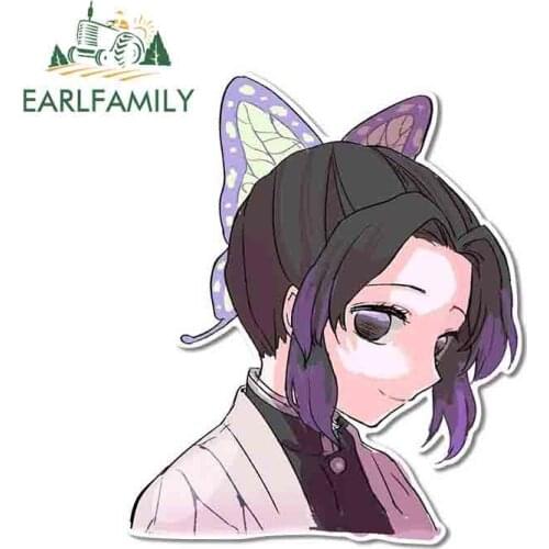 EARLFAMILY 13cm x 11cm for Demon Slayer Anime Auto Car Stickers Waterproof Decals Vinyl Windshield Trunk Car Assessoires