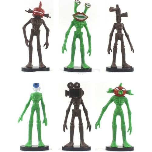 NEW 6pcs/set 11cm Siren Head PVC Toy Action Figures Sirenhead Figure Horror Models Sculpture Legend Foundation Toys Gifts