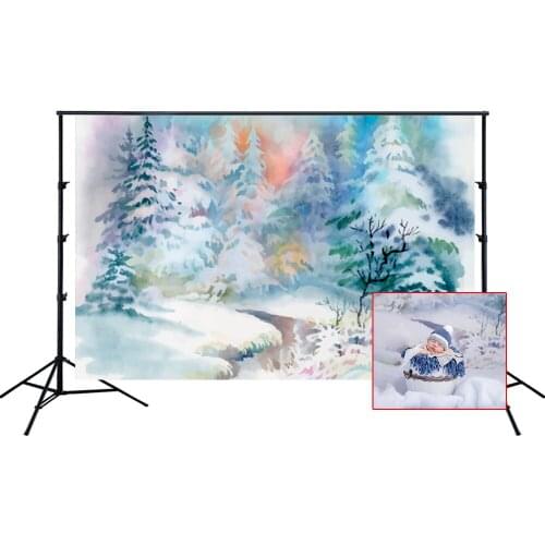 HUAYI Photography Backdrop Newborns Child Baby Birthday Photobooth Background Christmas Snowy Forest Photo Backdrops XT-4949