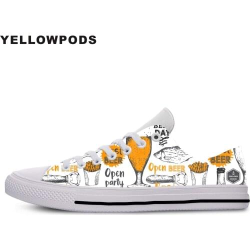 New Canvas Men Casual Shoes Beer Time Hot Fashion For Men/women High Quality Harajuku 3D Printing Beer Time Off White Shoes Man