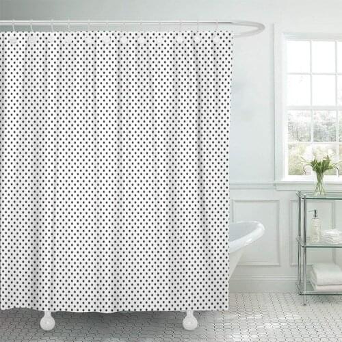 Gray Polka Dot Pattern Grid Black White Abstract Creative Shower Curtain Waterproof Polyester Fabric 72 x 78 Inches with Hooks