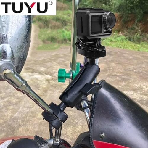 TUYU Gopro motorcycle rear view mirror rod bracket fixed bracket handlebar bracket for Hero 9 8 7 6 5 Yi 4K SJCAM DJI OSMO camer