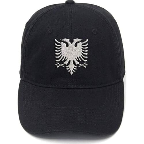 Lyprerazy Albanian Eagle Washed Cotton Adjustable Men Women Unisex Hip Hop Cool Flock Printing Baseball Cap