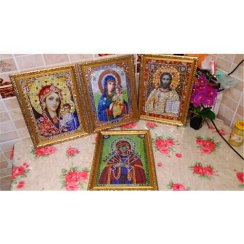 2018 new DIY crystal Full Diamond Embroidery Icon diamond religion Rhinestones Cross Stitch Kits diamond embroidery for gift 4