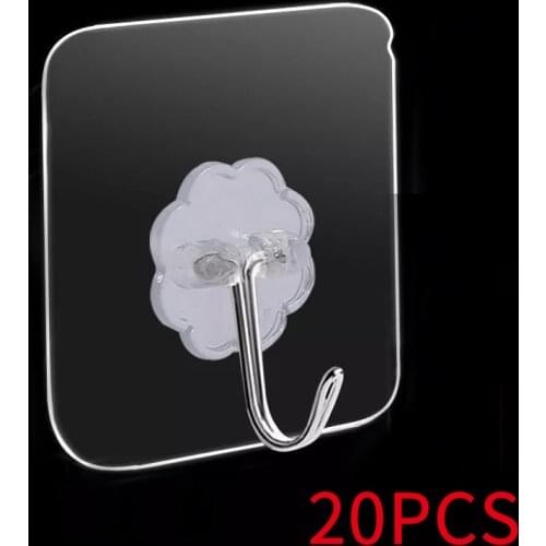 Adhesive Wall Hook Transparent Strong Waterproof Hanger Holder Rack Sucker For Bathroom Kitchen Home