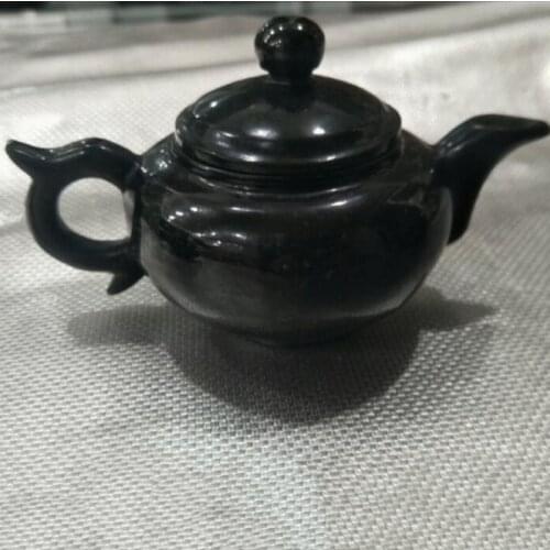 Natural He tian Jade Hand carving Teapot Jewelry High-quality Stone Teapot Fine Jade Jewelry