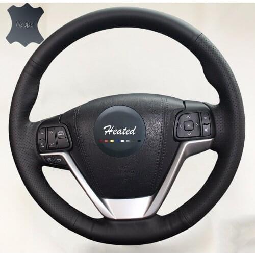 Nappa Genuine Leather steering wheel Cover for Toyota Highlander Harrier capa para volante braid on the steering wheel