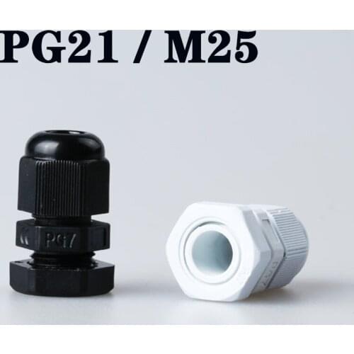 Plastic Cable Gland 10pcs IP68 PG21 M25 Waterproof wire connection Nylon Cable Glands with Waterproof Gasket cable sleeve