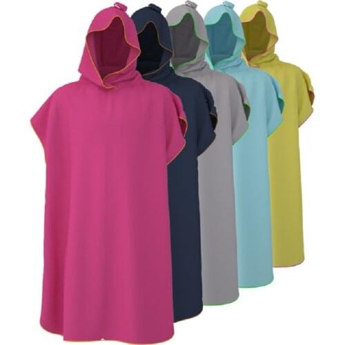 90*110cm Microfiber Beach Towel Quick Dry Wetsuit Changing Robe Poncho Bath Towel With Hood For Swimming Beach Surf Poncho